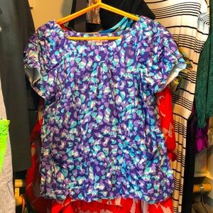 Beautiful purple Koi scrub top.